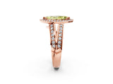 Rose gold Fancy Yellow Marquise Cut Diamond Halo Ring with Split Shank Pavé Band and Four-Prong Setting_2