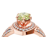 Rose gold Fancy Yellow Marquise Cut Diamond Halo Ring with Split Shank and Bezel Accents and Four-Prong Setting_4