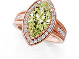 Rose gold Fancy Yellow Marquise Cut Diamond Halo Ring with Split Shank and Bezel Accents and Prong Setting_1