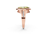 Rose gold Fancy Yellow Marquise Cut Diamond Halo Ring with Split Shank and Bezel Accents and Prong Setting_2