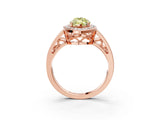 Rose gold Fancy Yellow Marquise Cut Diamond Halo Ring with Split Shank and Bezel Accents and Prong Setting_3
