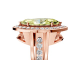 Rose gold Fancy Yellow Marquise Cut Diamond Halo Ring with Split Shank and Bezel Accents and Prong Setting_5
