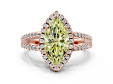 Rose gold Fancy Yellow Marquise Cut Diamond Halo Split Shank Engagement Ring_39
