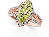 Rose gold Fancy Yellow Marquise Cut Diamond Halo Split Shank Engagement Ring_40