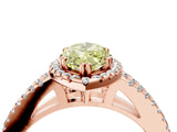 Rose gold Fancy Yellow Marquise Cut Diamond Halo Split Shank Engagement Ring_43