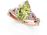 Rose gold Fancy Yellow Marquise Cut Diamond  Halo Twist Band Solitaire Prong Setting Ring_13