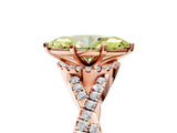 Rose gold Fancy Yellow Marquise Cut Diamond  Halo Twist Band Solitaire Prong Setting Ring_17