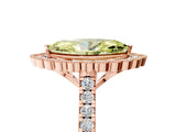 Rose gold Fancy Yellow Marquise  Cut Diamond Milgrain Floral Halo Engagement Ring with Pavé Band_20