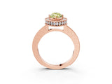 Rose gold Fancy Yellow Marquise Cut Diamond Milgrain Halo Engagement Ring with Round Pavé Band and Prong Setting_15