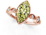 Rose gold Fancy Yellow Marquise  Cut Diamond Milgrain Marquise Band with Prong Setting_4