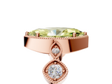 Rose gold Fancy Yellow Marquise  Cut Diamond Milgrain Marquise Band with Prong Setting_8