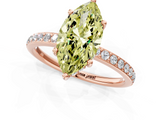 Rose gold Fancy Yellow Marquise  Cut Diamond Pavé Band Ring with Four-Prong Setting_1