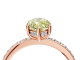 Rose gold Fancy Yellow Marquise  Cut Diamond Pavé Band Ring with Four-Prong Setting_4