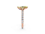 Rose gold Fancy Yellow Marquise Cut Diamond Pavé Band Solitaire Ring with Prong Setting_19