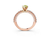 Rose gold Fancy Yellow Marquise Cut Diamond Pavé Band Solitaire Ring with Prong Setting_20