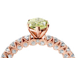 Rose gold Fancy Yellow Marquise Cut Diamond Pavé Band Solitaire Ring with Prong Setting_21