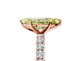 Rose gold Fancy Yellow Marquise Cut Diamond Pavé Band Solitaire Ring with Prong Setting_22