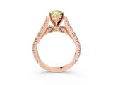 Rose gold Fancy Yellow Marquise  Cut Diamond Pavé Band Solitaire with Four-Prong Setting_18