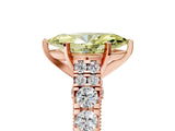 Rose gold Fancy Yellow Marquise  Cut Diamond Pavé Band Solitaire with Four-Prong Setting_20
