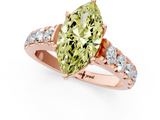 Rose gold Fancy Yellow Marquise  Cut Diamond Pavé Band Solitaire with Four-Prong Setting_4