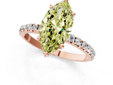 Rose gold Fancy Yellow Marquise  Cut Diamond Pavé Band Solitaire with Four-Prong Setting_4