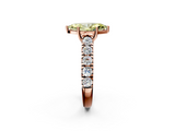 Rose gold Fancy Yellow Marquise  Cut Diamond Pavé Band Solitaire with Four-Prong Setting_5