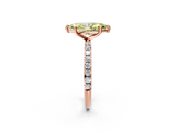 Rose gold Fancy Yellow Marquise  Cut Diamond Pavé Band Solitaire with Four-Prong Setting_5