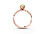 Rose gold Fancy Yellow Marquise  Cut Diamond Pavé Band Solitaire with Four-Prong Setting_6