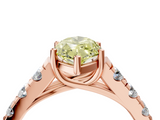 Rose gold Fancy Yellow Marquise  Cut Diamond Pavé Band Solitaire with Four-Prong Setting_7