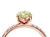 Rose gold Fancy Yellow Marquise  Cut Diamond Pavé Band Solitaire with Four-Prong Setting_7