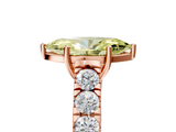 Rose gold Fancy Yellow Marquise  Cut Diamond Pavé Band Solitaire with Four-Prong Setting_8