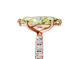 Rose gold Fancy Yellow Marquise  Cut Diamond Pavé Band Solitaire with Four-Prong Setting_8