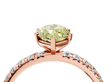 Rose gold Fancy Yellow Marquise  Cut Diamond Pavé Band with Four-Prong Setting_4