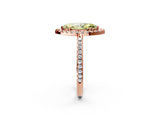 Rose gold Fancy Yellow Marquise Cut Diamond Pavé Halo Ring with Four-Prong Setting_19
