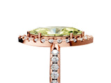 Rose gold Fancy Yellow Marquise Cut Diamond Pavé Halo Ring with Four-Prong Setting_22