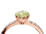Rose gold Fancy Yellow Marquise Cut Diamond Pavé Solitaire Engagement Ring with Four-Prong Setting_21