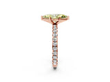 Rose gold Fancy Yellow Marquise Cut Diamond Pavé Solitaire Ring with Round Band and Prong Setting_14