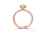 Rose gold Fancy Yellow Marquise Cut Diamond Pavé Solitaire Ring with Round Band and Prong Setting_15