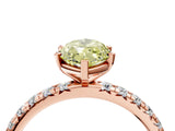Rose gold Fancy Yellow Marquise Cut Diamond Pavé Solitaire Ring with Round Band and Prong Setting_16