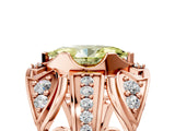 Rose gold Fancy Yellow Marquise Cut Diamond Pave Art Deco Split Shank Ring with Four-Prong Setting_5