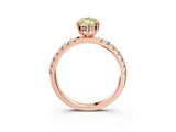 Rose gold Fancy Yellow Marquise Cut Diamond Pave Band Solitaire Ring with Four-Prong Setting_21