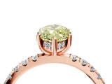 Rose gold Fancy Yellow Marquise Cut Diamond Pave Band Solitaire Ring with Four-Prong Setting_22