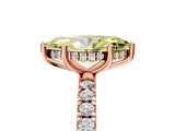 Rose gold Fancy Yellow Marquise Cut Diamond Pave Band Solitaire Ring with Four-Prong Setting_23