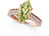 Rose gold Fancy Yellow Marquise  Cut Diamond Pave Band with Four-Prong Setting_1