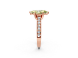 Rose gold Fancy Yellow Marquise  Cut Diamond Pave Band with Four-Prong Setting_2