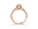 Rose gold Fancy Yellow Marquise  Cut Diamond Pave Band with Four-Prong Setting_3