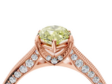 Rose gold Fancy Yellow Marquise  Cut Diamond Pave Band with Four-Prong Setting_4