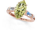 Rose gold Fancy Yellow Marquise  Cut Diamond Ring with Baguette Side Stones, Channel Set Band, and Four-Prong Setting_25
