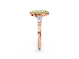 Rose gold Fancy Yellow Marquise  Cut Diamond Ring with Baguette Side Stones, Channel Set Band, and Four-Prong Setting_26
