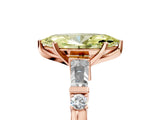 Rose gold Fancy Yellow Marquise  Cut Diamond Ring with Baguette Side Stones, Channel Set Band, and Four-Prong Setting_29
